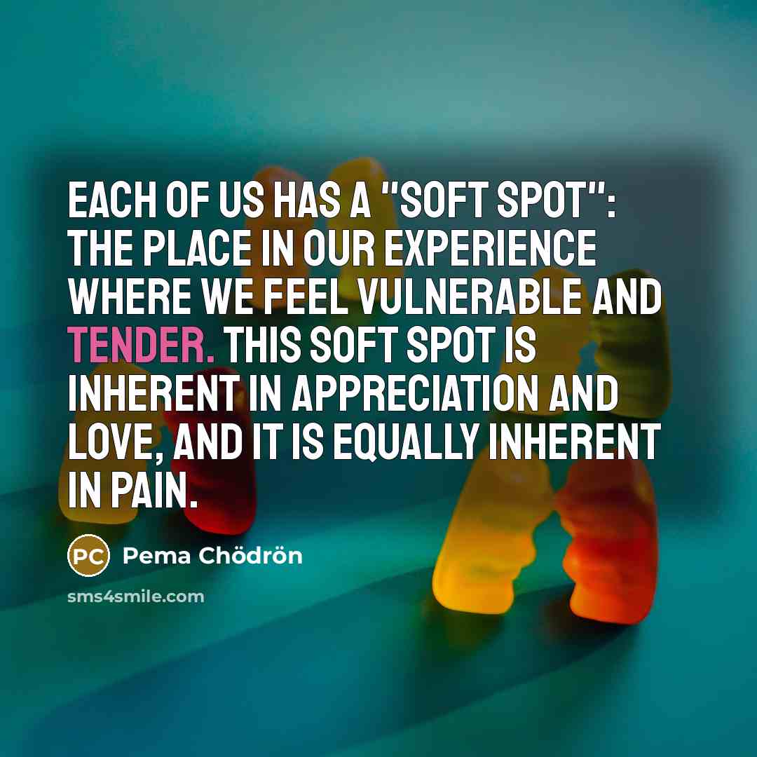 “Each of us has a "soft spot": the place in…” quote by Pema Chodron