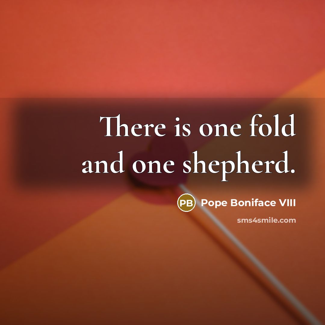“There is one fold and one shepherd.…” quote by Pope Boniface VIII