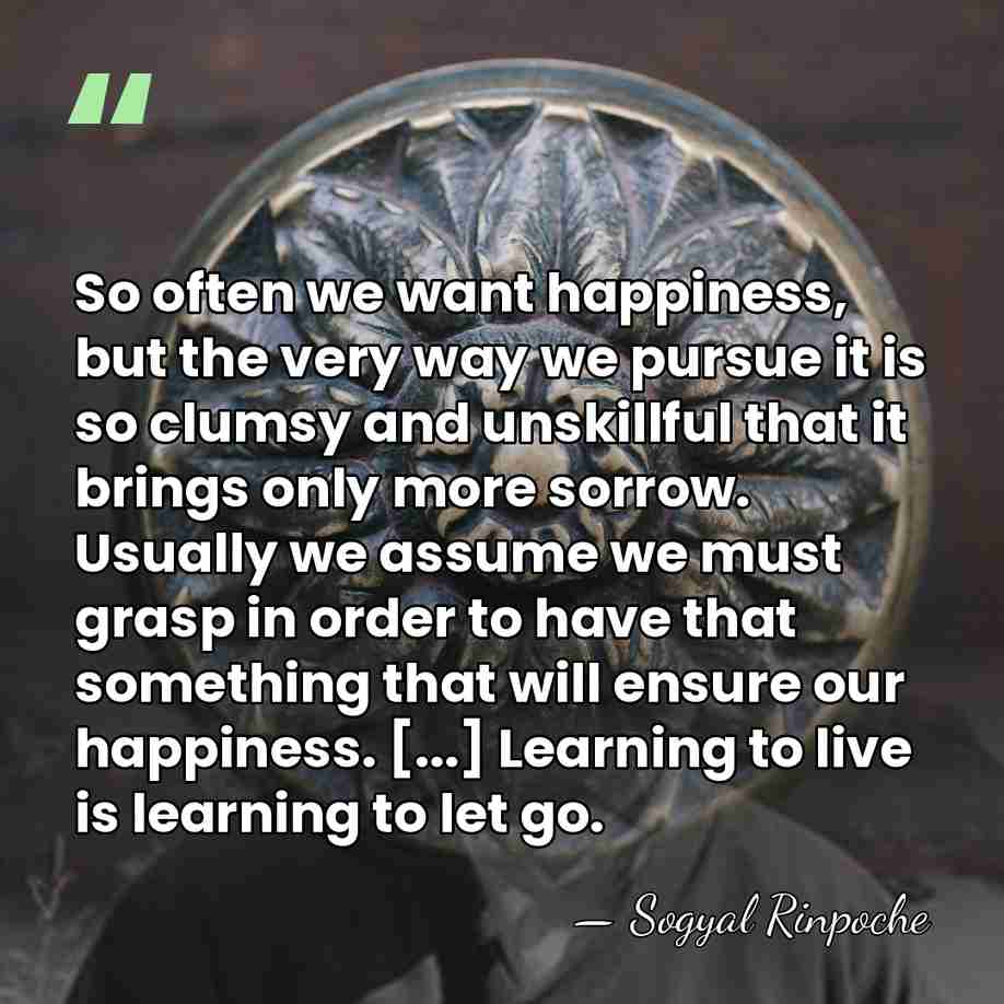 So often we want happiness, but the very way we pursue it&hellip; - Sogyal Rinpoche