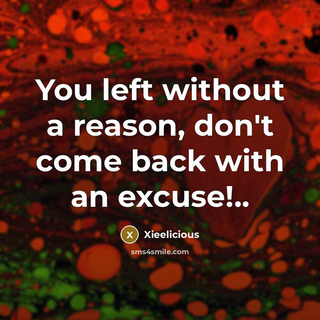 “You left without a reason, don't come back with an…” quote by Xieelicious