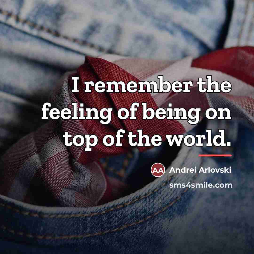 “I remember the feeling of being on top of the…” quote by Andrei Arlovski