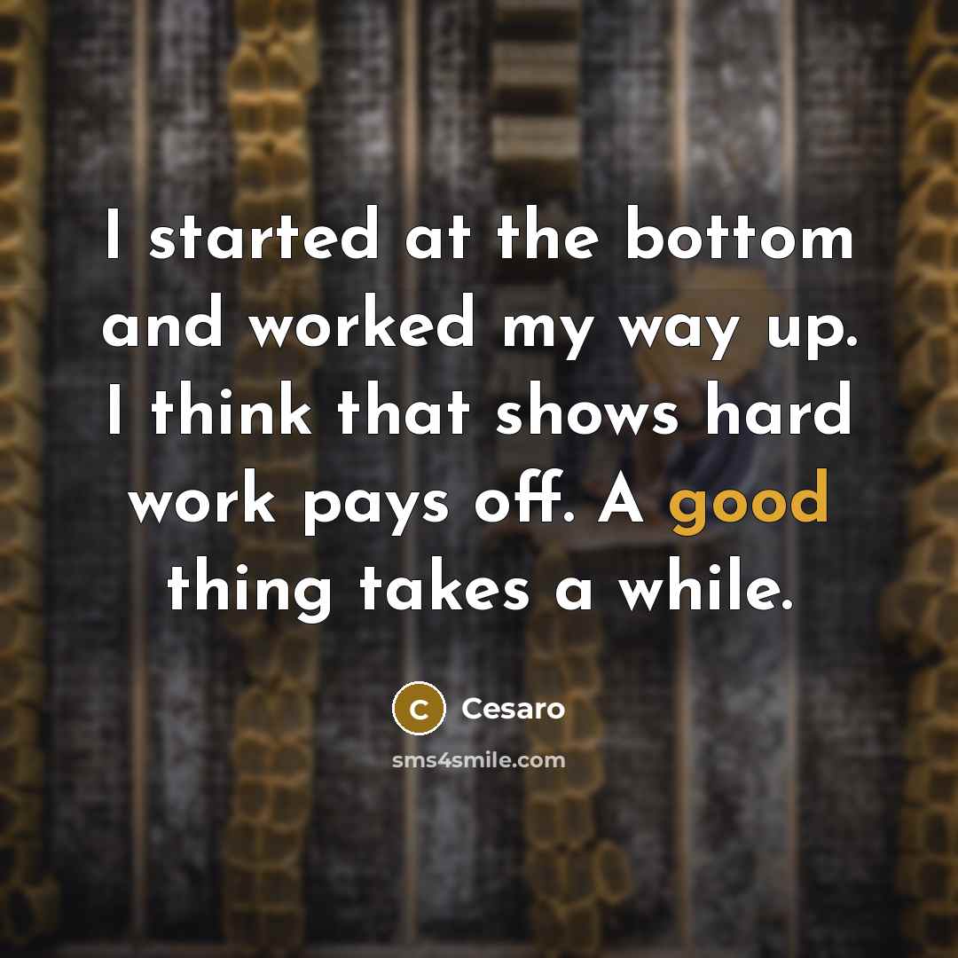 “I started at the bottom and worked my way up.…” quote by Cesaro