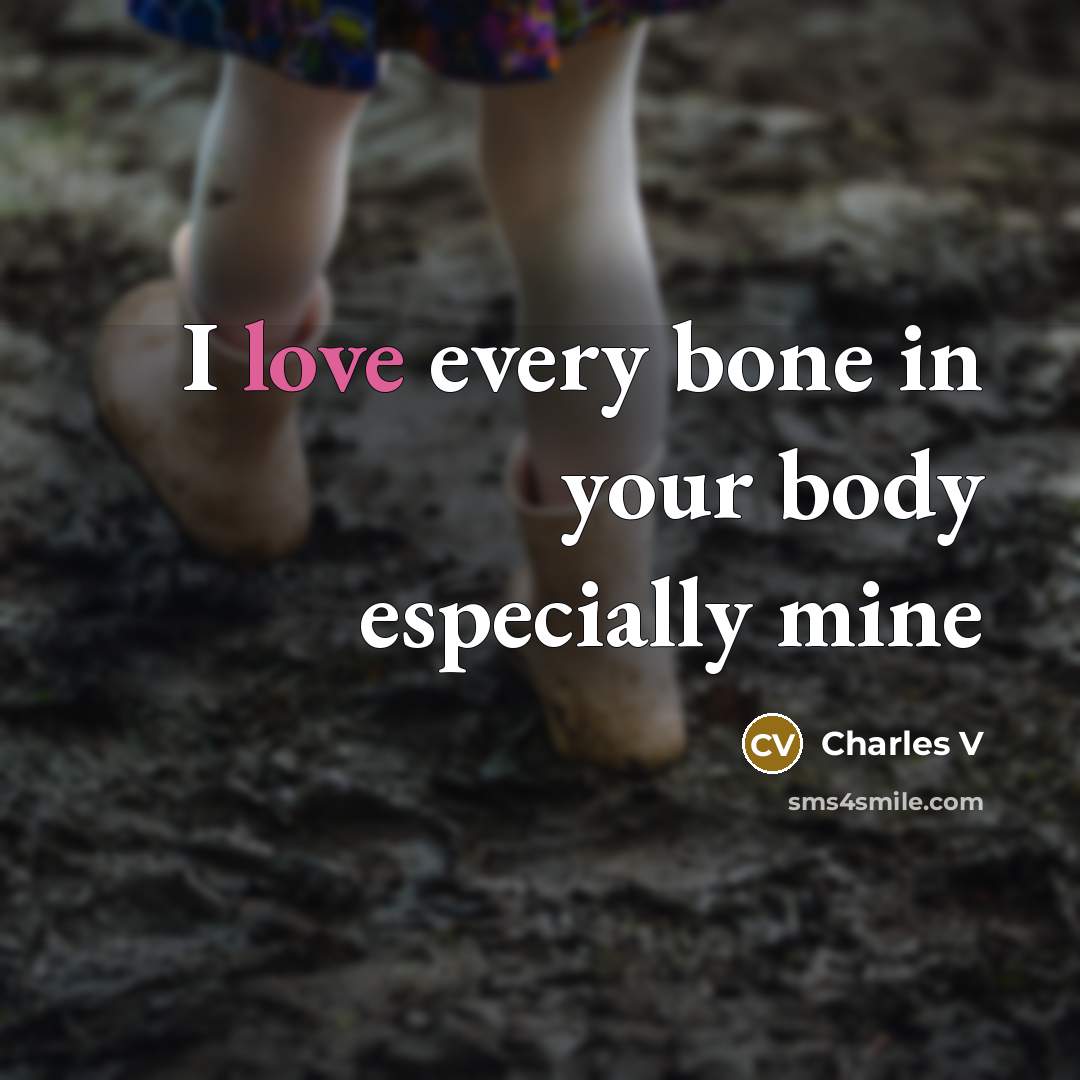 “I love every bone in your body especially mine…” quote by Charles V