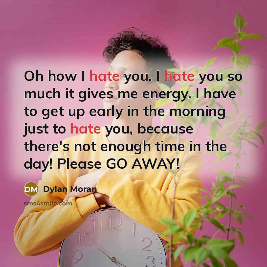 “Oh how I hate you. I hate you so much…” quote by Dylan Moran