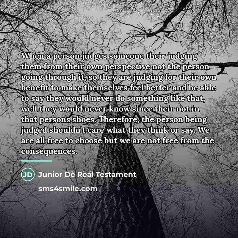 “When a person judges someone their judging them from their…” quote by Junior Dè Rèál Testament