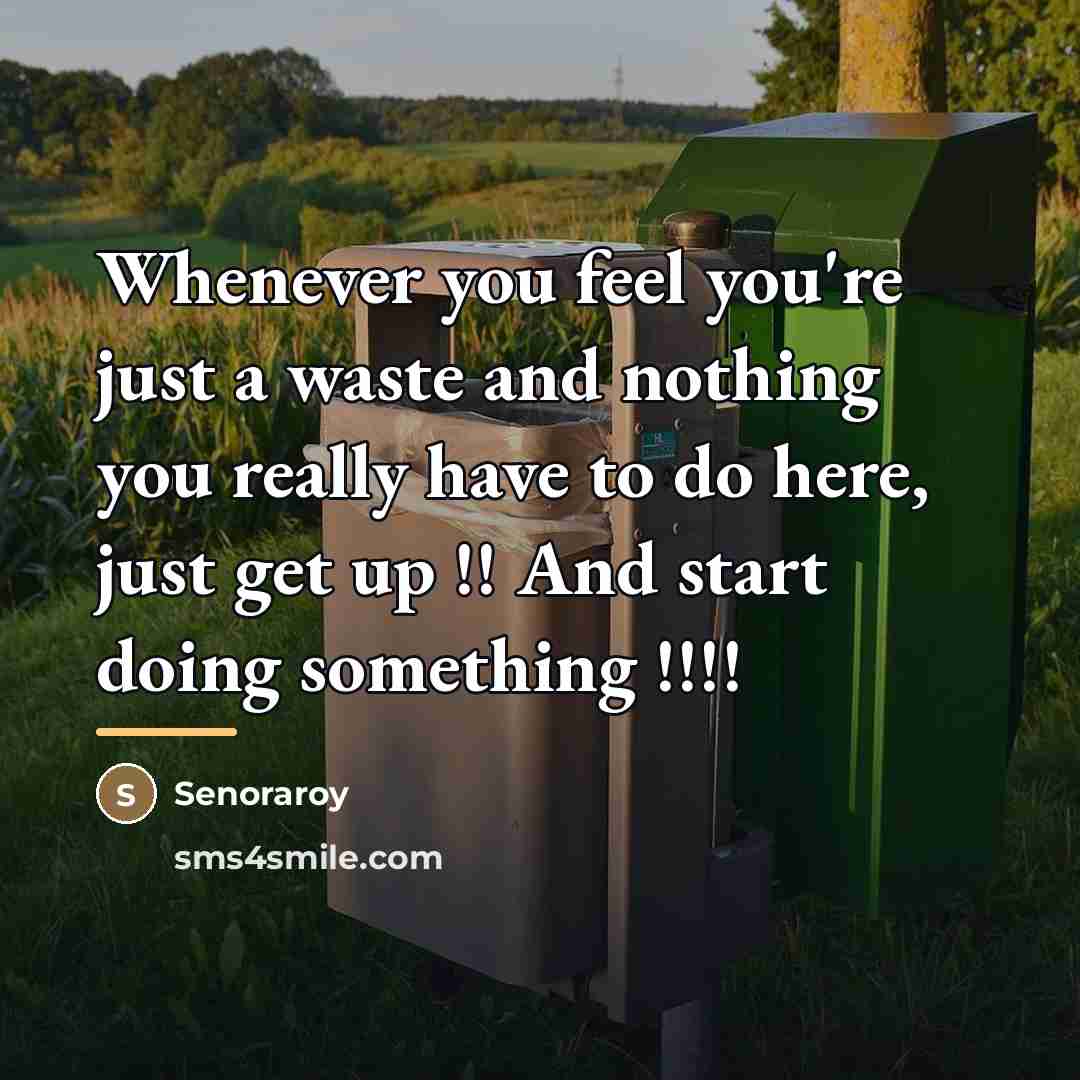 “Whenever you feel you're just a waste and nothing you…” quote by Senoraroy