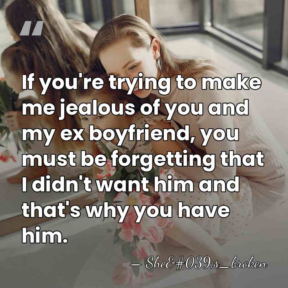 If you're trying to make me jealous of you and my ex&hellip; - She's_broken