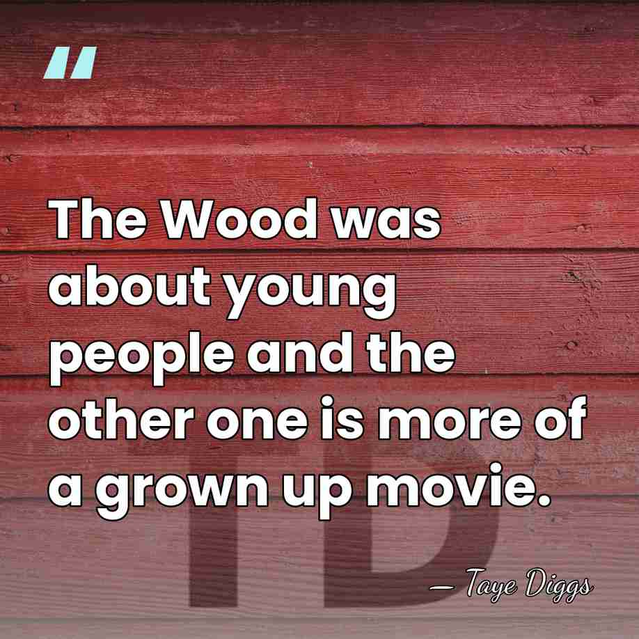 The Wood was about young people and the other one is more&hellip; - Taye Diggs