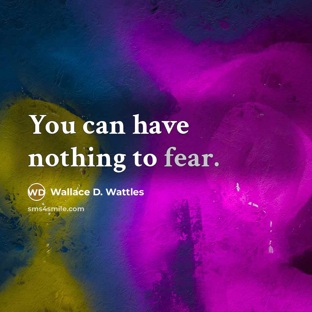 “You can have nothing to fear.…” quote by Wallace D. Wattles