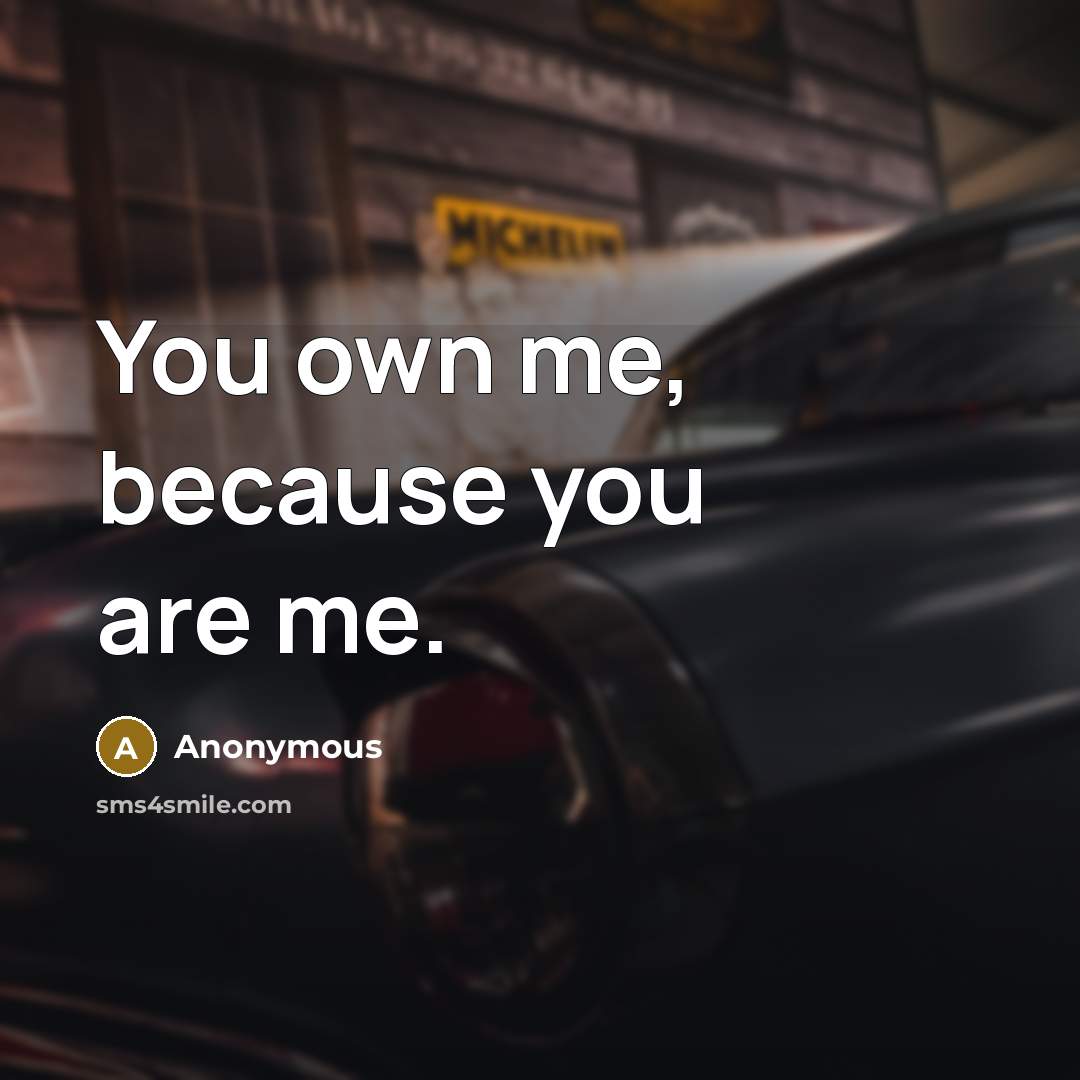 “You own me, because you are me.…” quote by Anonymous