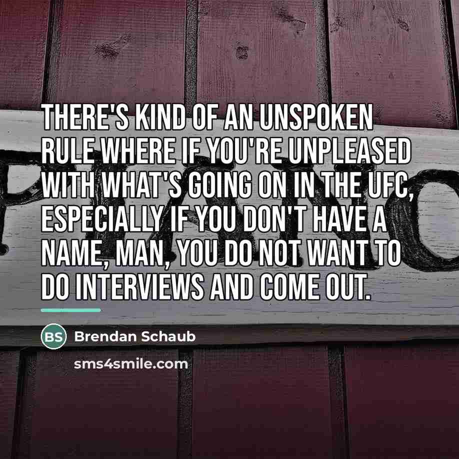 “There's kind of an unspoken rule where if you're unpleased…” quote by Brendan Schaub