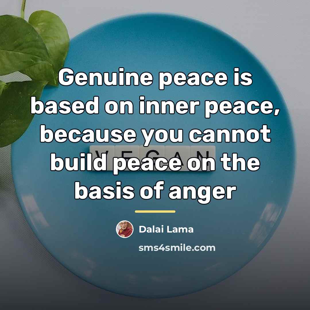 “Genuine peace is based on inner peace, because you cannot…” quote by Dalai Lama