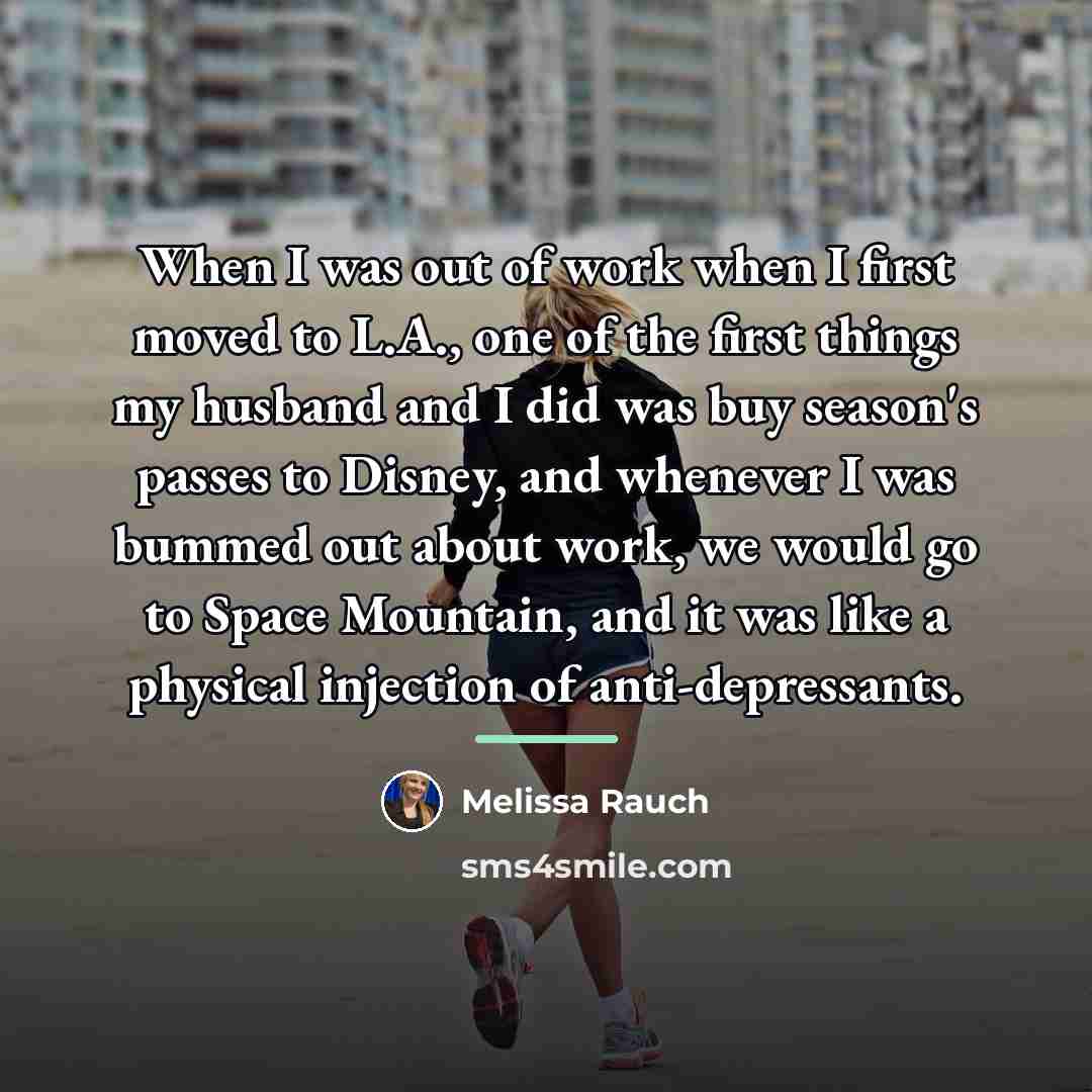 “When I was out of work when I first moved…” quote by Melissa Rauch
