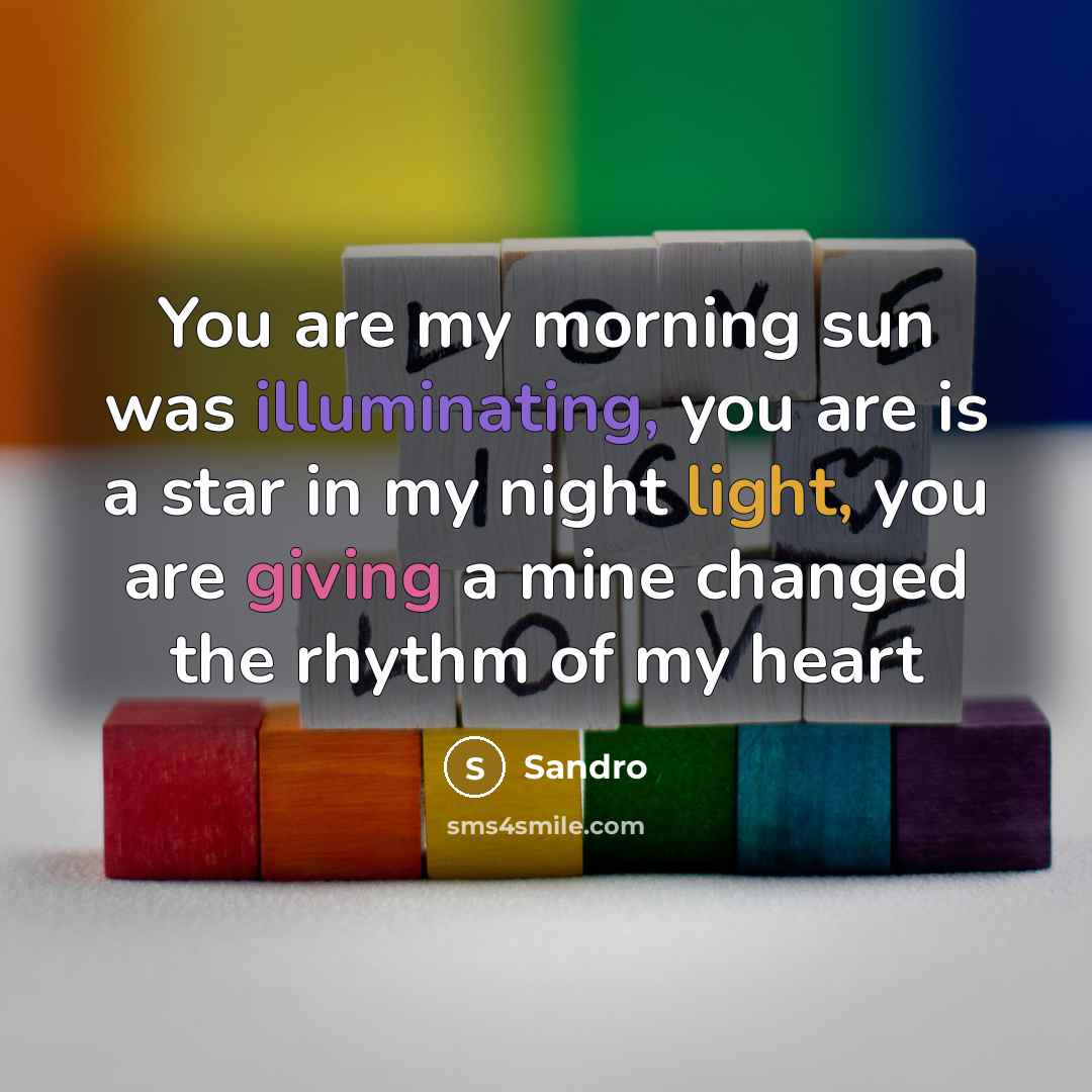 “You are my morning sun was illuminating, you are is a star in my night light, you are giving a mine changed the rhythm of my heart” quote by Sandro