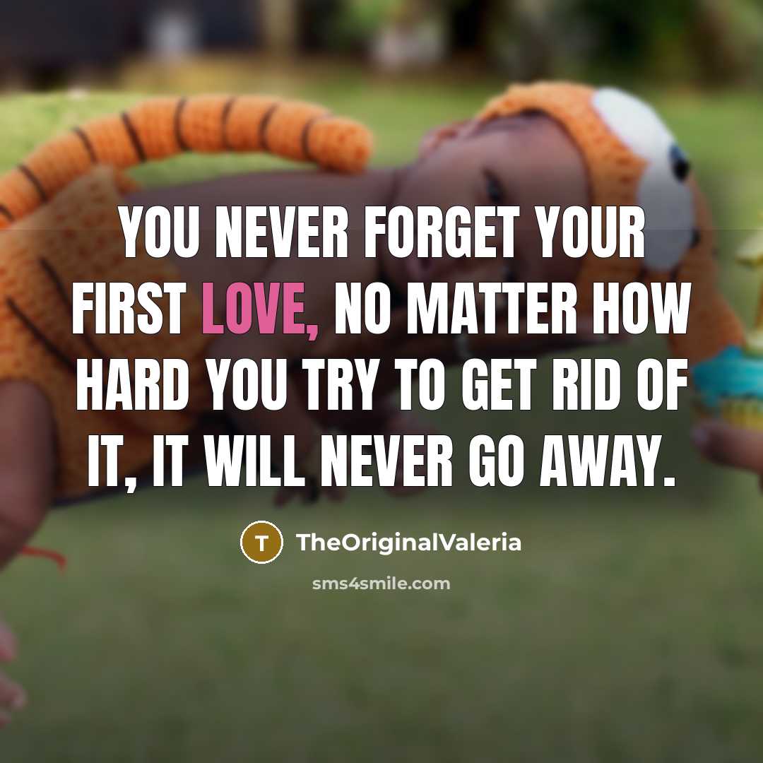 “You never forget your first love, No matter how hard you try to get rid of it, it will never go away.” quote by TheOriginalValeria