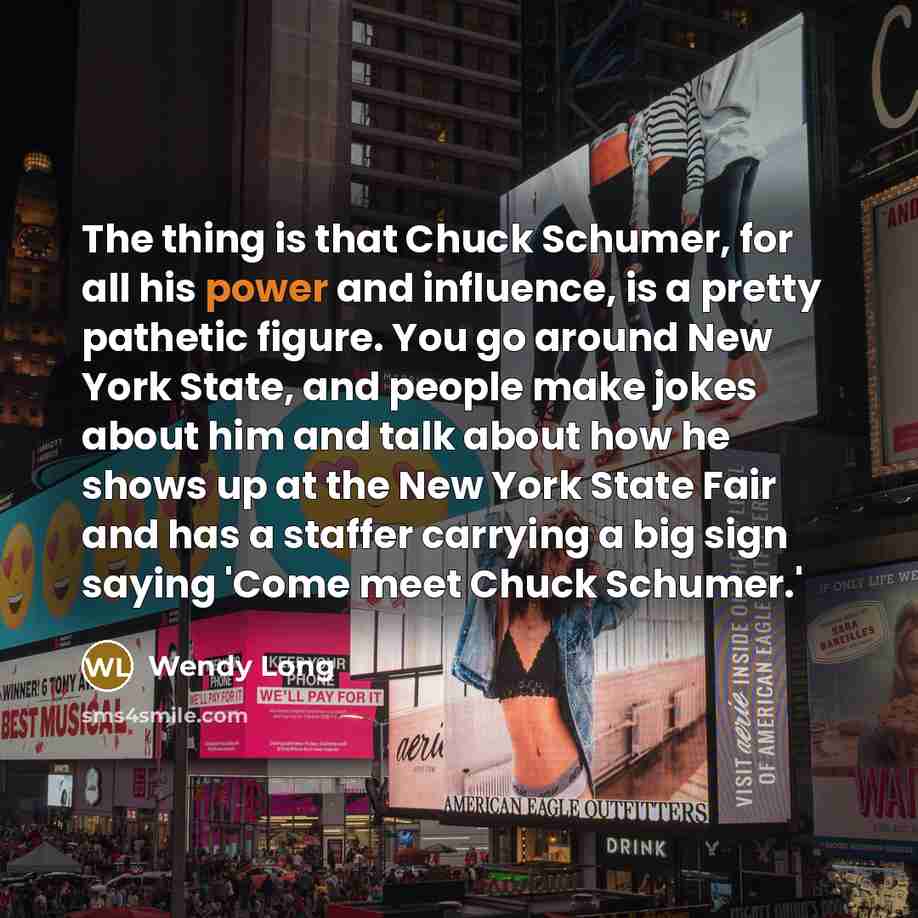 “The thing is that Chuck Schumer, for all his power…” quote by Wendy Long