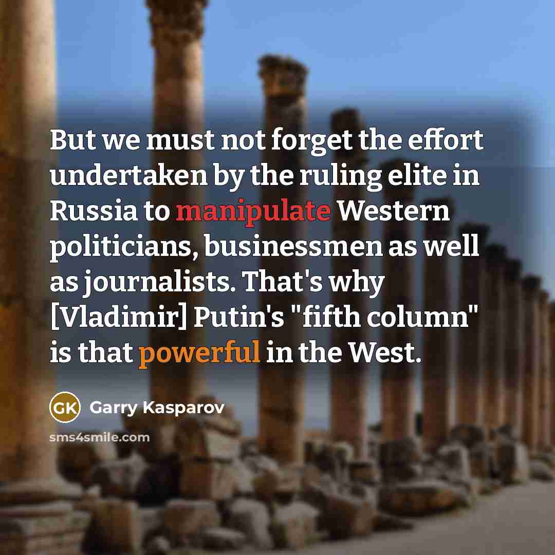 “But we must not forget the effort undertaken by the…” quote by Garry Kasparov