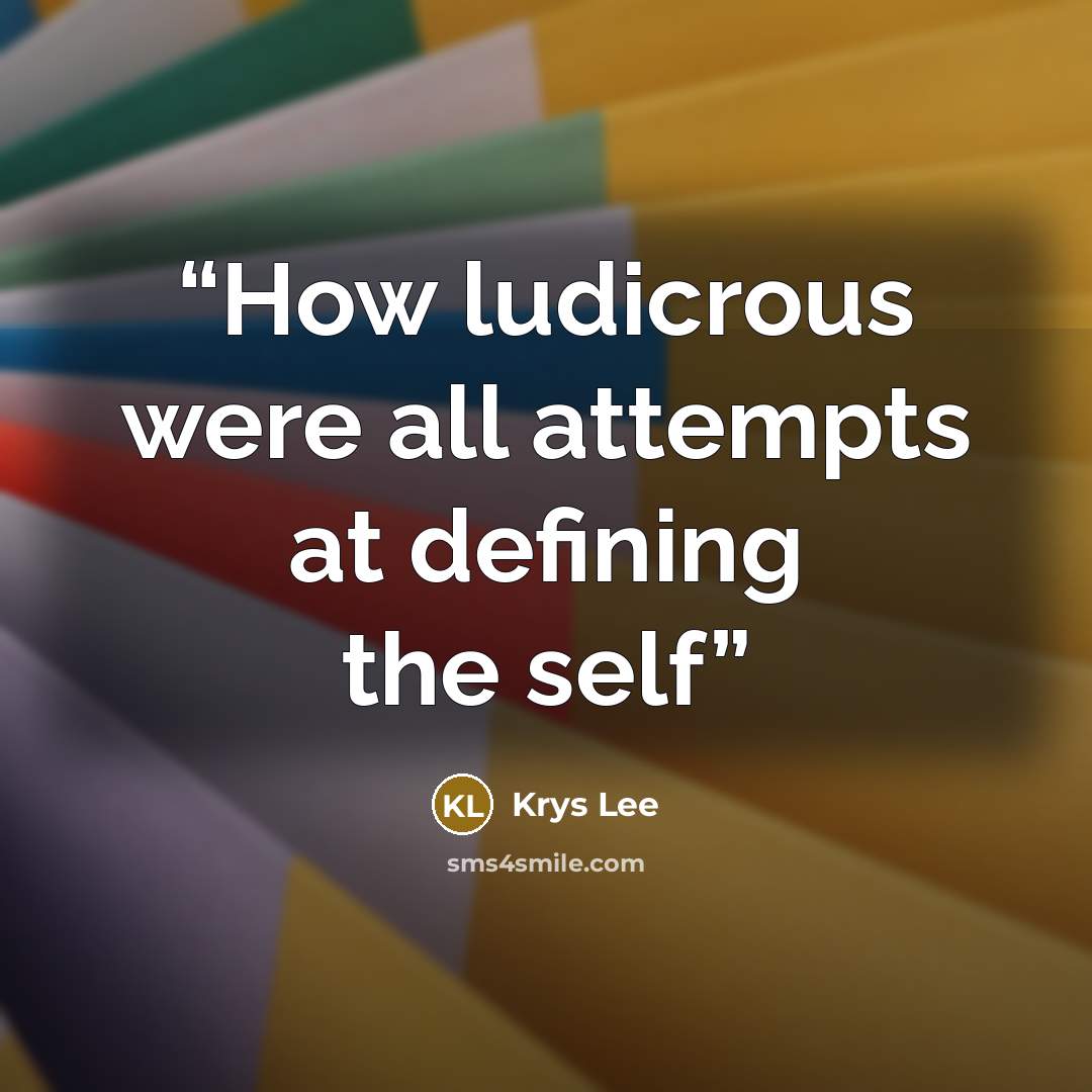 “How ludicrous were all attempts at defining the self” quote by Krys Lee