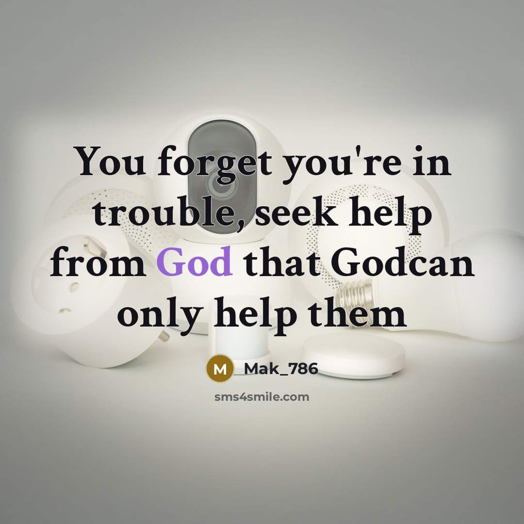 “You forget you're in trouble, seek help from God that…” quote by Mak_786