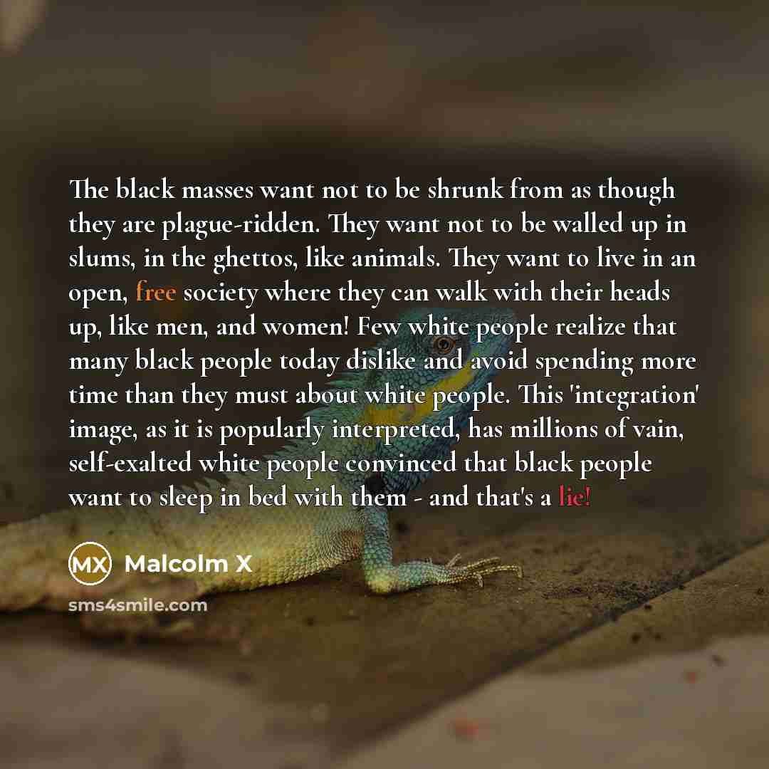 “The black masses want not to be shrunk from as…” quote by Malcolm X