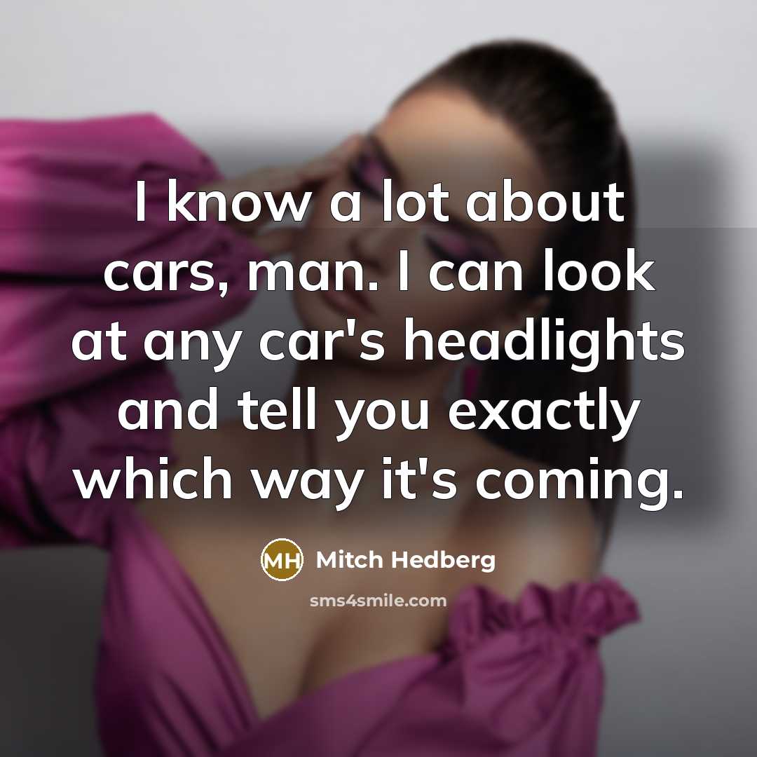 “I know a lot about cars, man. I can look…” quote by Mitch Hedberg