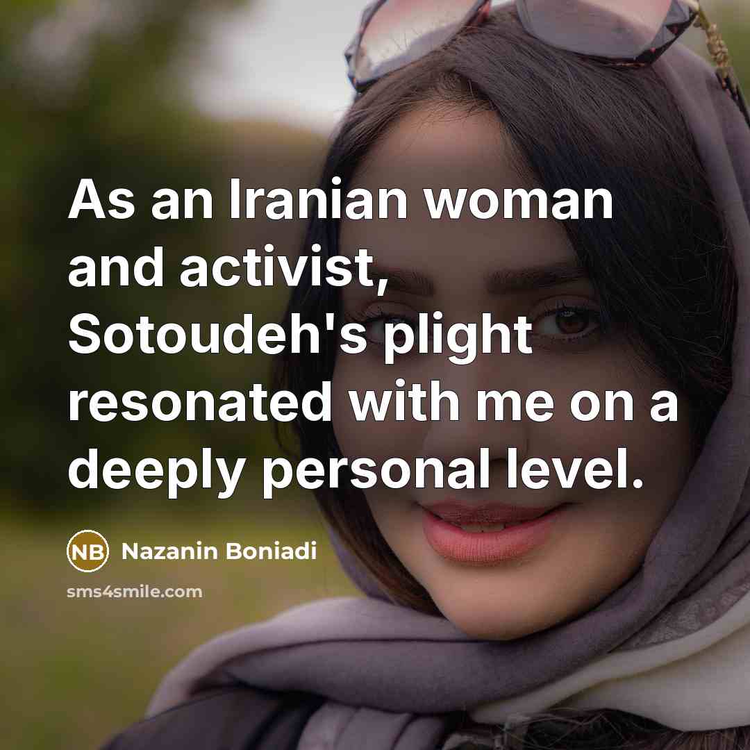 “As an Iranian woman and activist, Sotoudeh's plight resonated with…” quote by Nazanin Boniadi