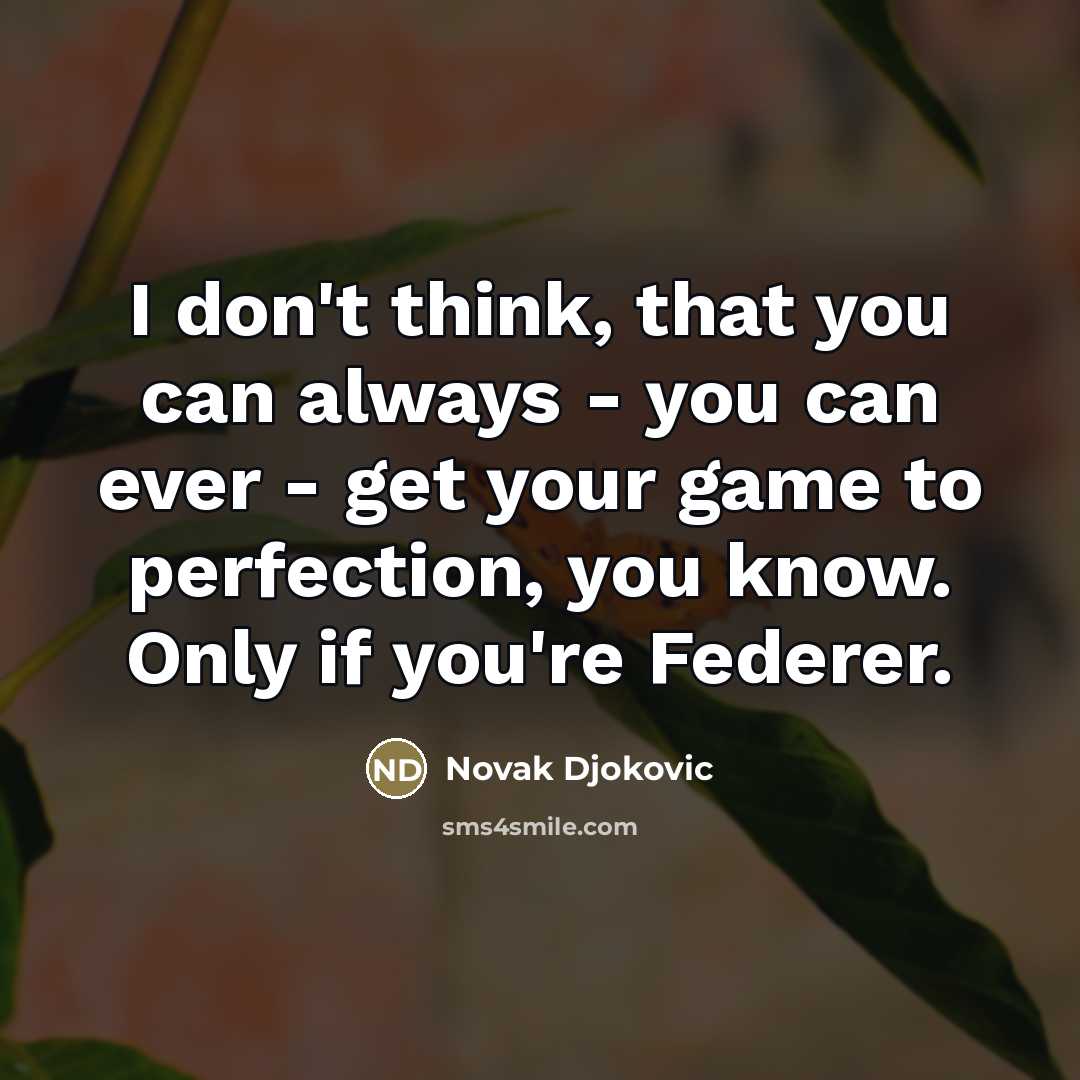 “I don't think, that you can always - you can…” quote by Novak Djokovic