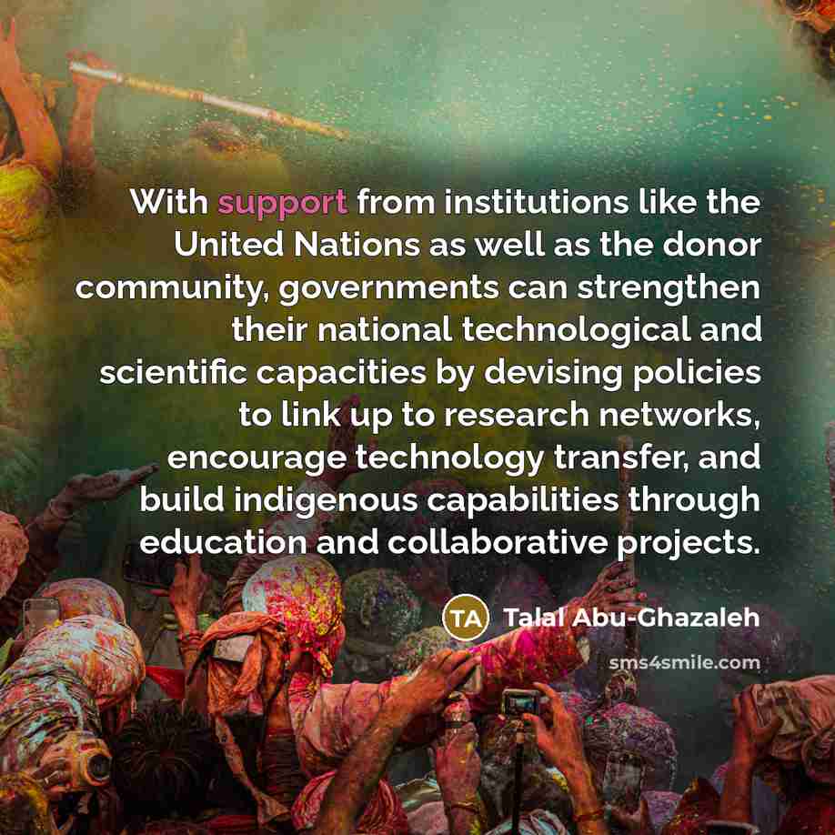 “With support from institutions like the United Nations as well…” quote by Talal Abu-Ghazaleh