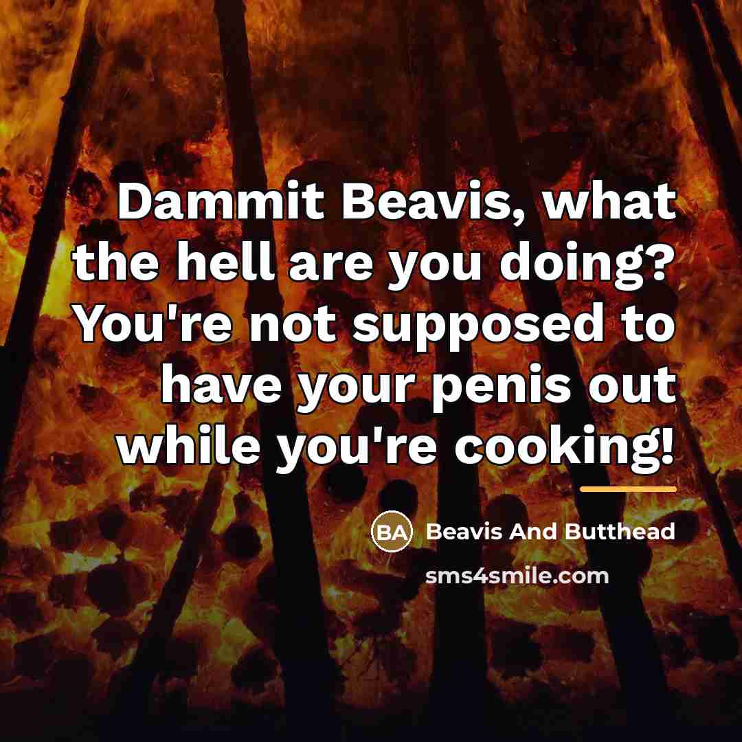 “Dammit Beavis, what the hell are you doing? You're not…” quote by Beavis And Butthead