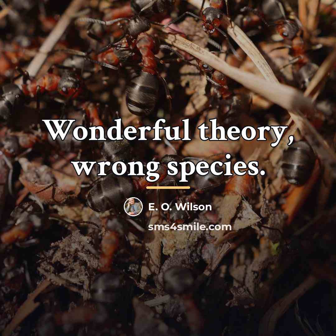 “Wonderful theory, wrong species.…” quote by E. O. Wilson