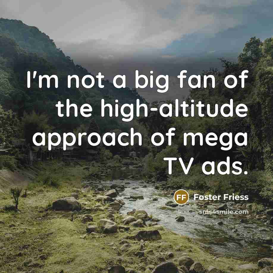 “I'm not a big fan of the high-altitude approach of…” quote by Foster Friess