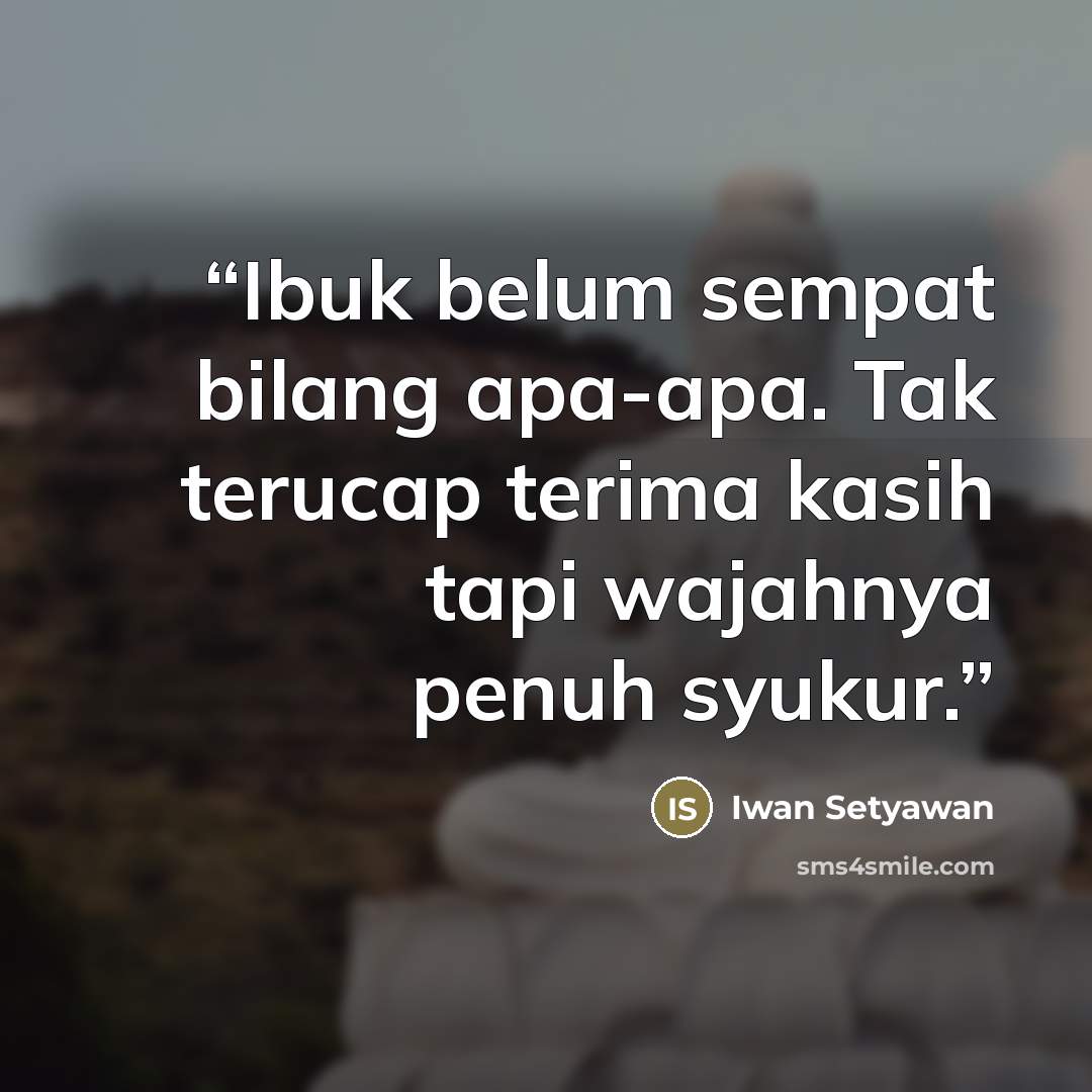 “Ibuk belum sempat bilang apa-apa. Tak terucap terima kasih tapi wajahnya penuh syukur.” quote by Iwan Setyawan