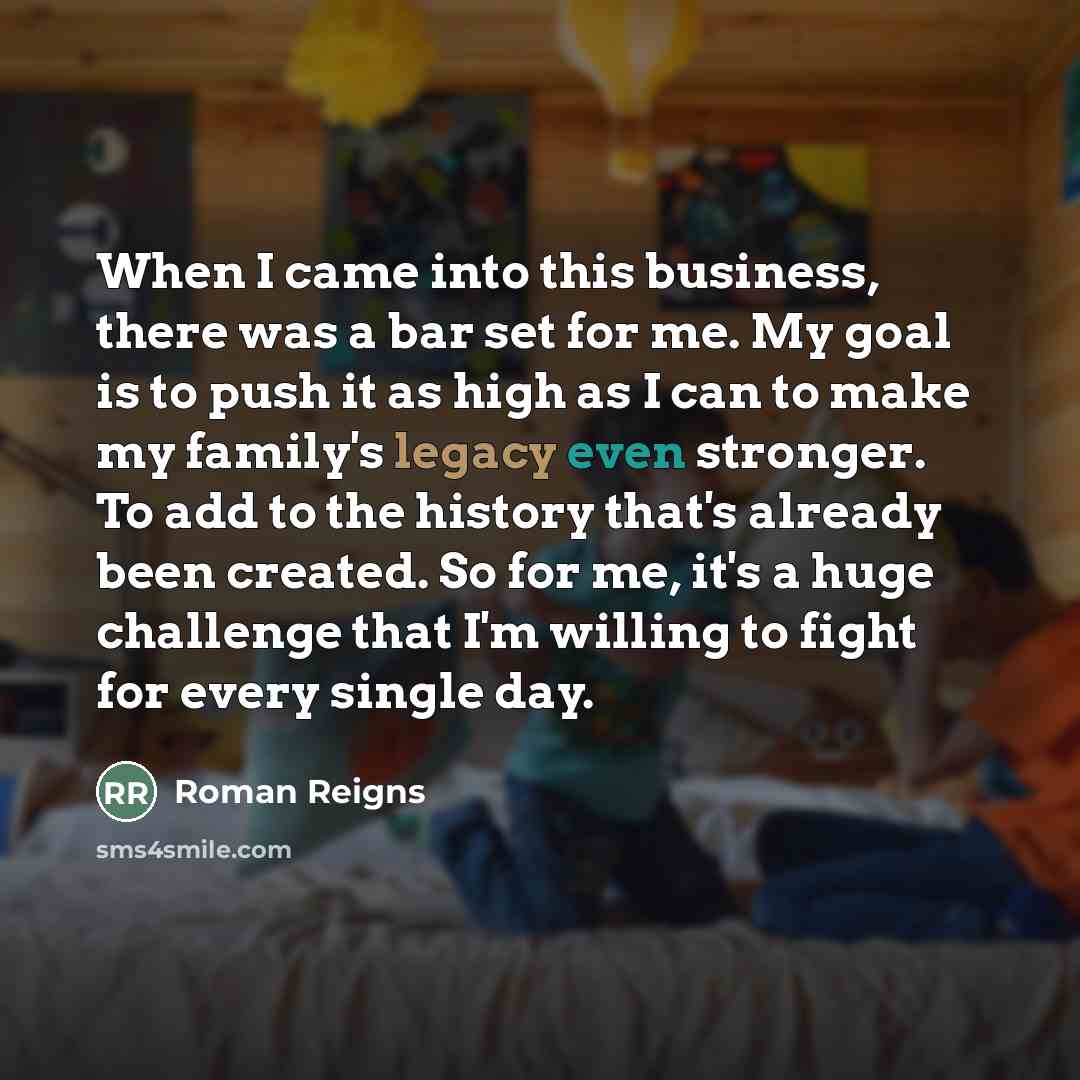 “When I came into this business, there was a bar…” quote by Roman Reigns