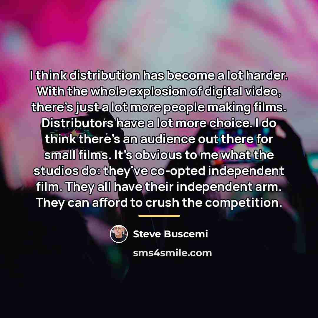“I think distribution has become a lot harder. With the…” quote by Steve Buscemi