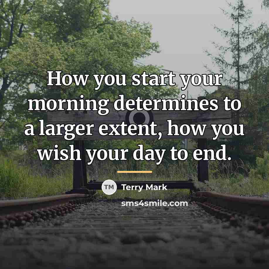 “How you start your morning determines to a larger extent,…” quote by Terry Mark