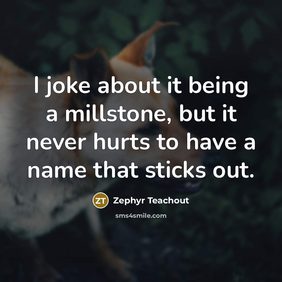 “I joke about it being a millstone, but it never…” quote by Zephyr Teachout