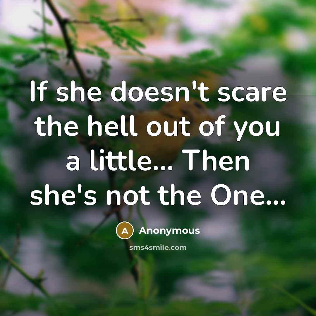 “If she doesn't scare the hell out of you a…” quote by Anonymous