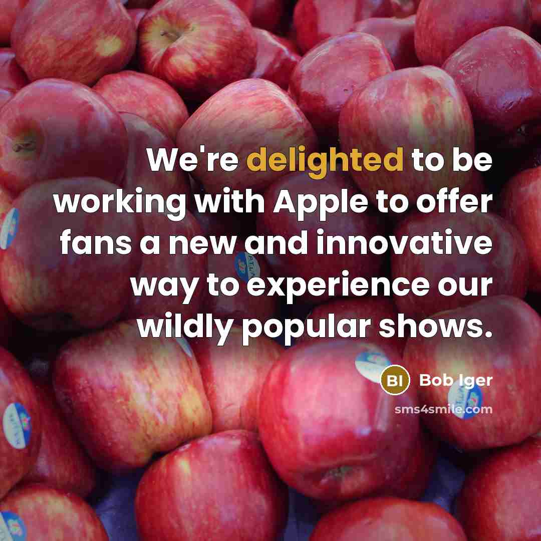 “We're delighted to be working with Apple to offer fans…” quote by Bob Iger
