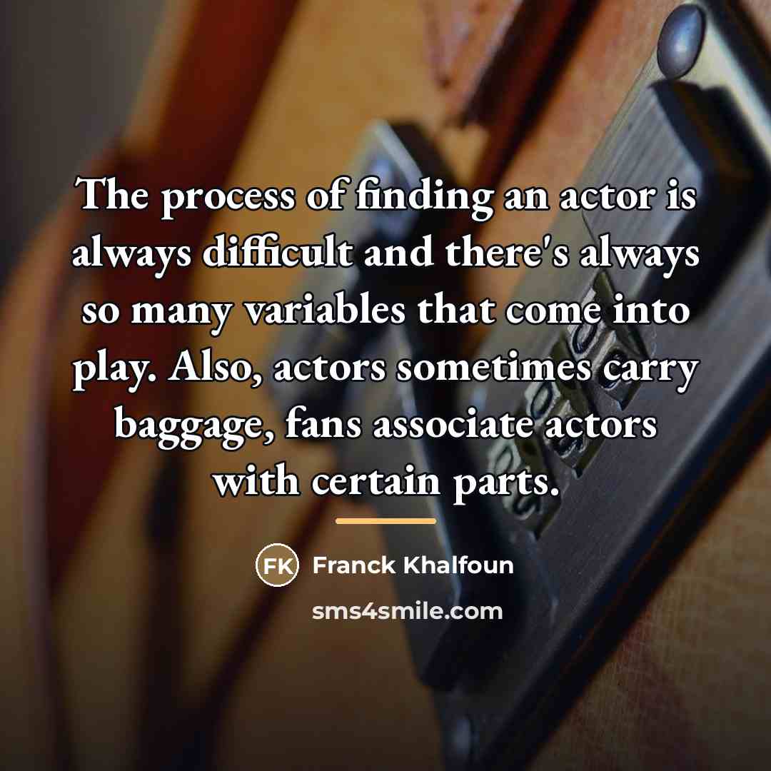 “The process of finding an actor is always difficult and…” quote by Franck Khalfoun