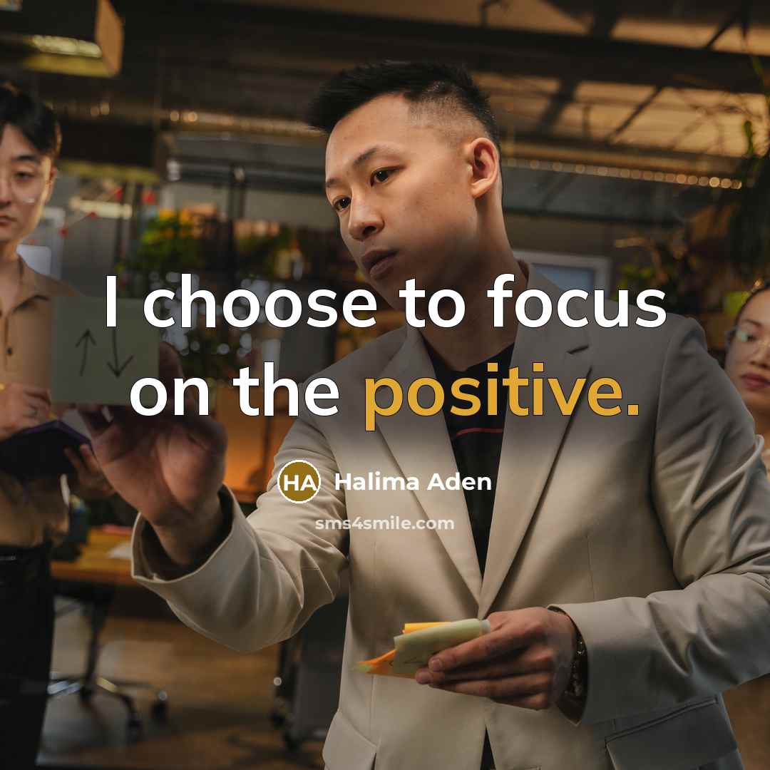 “I choose to focus on the positive.…” quote by Halima Aden