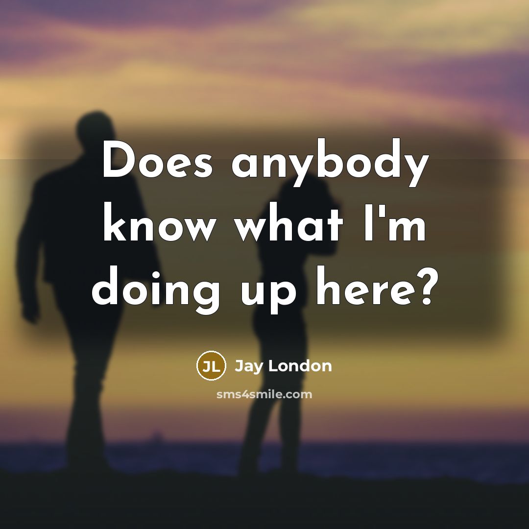 “Does anybody know what I'm doing up here?…” quote by Jay London