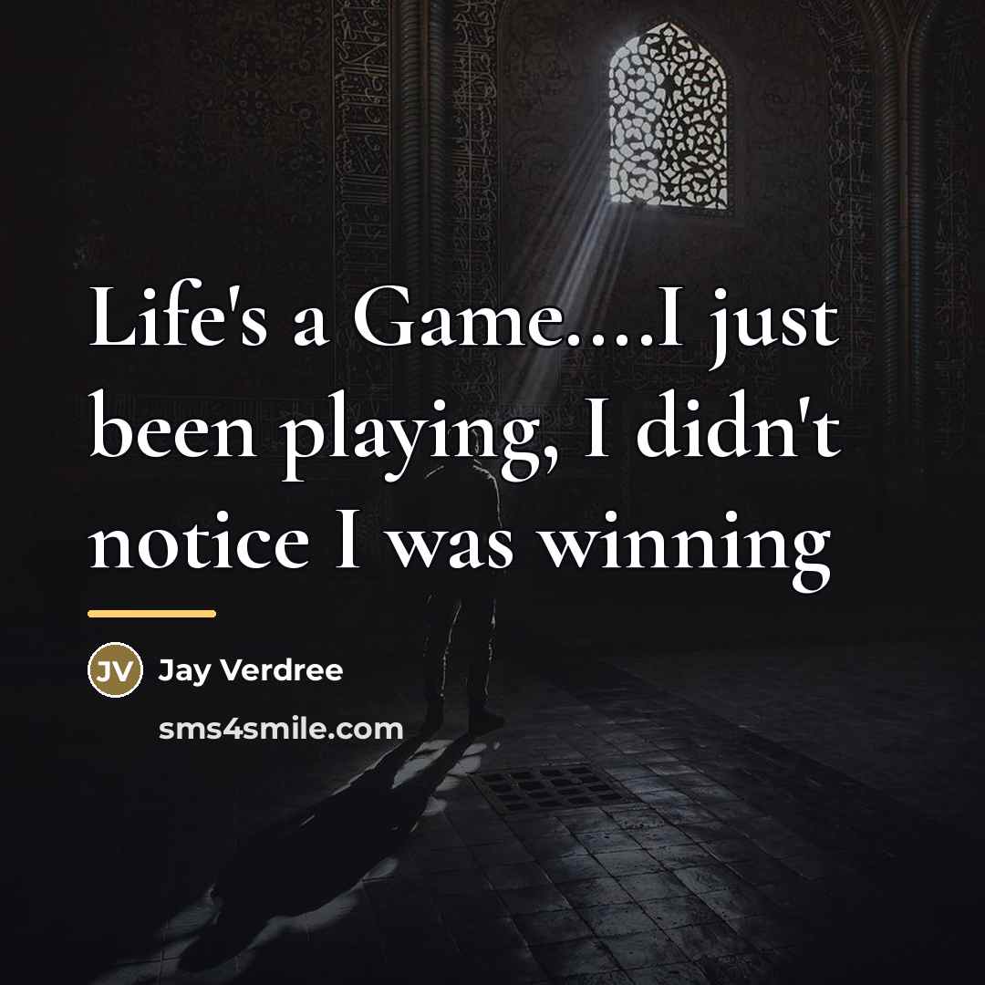 “Life's a Game....I just been playing, I didn't notice I…” quote by Jay Verdree
