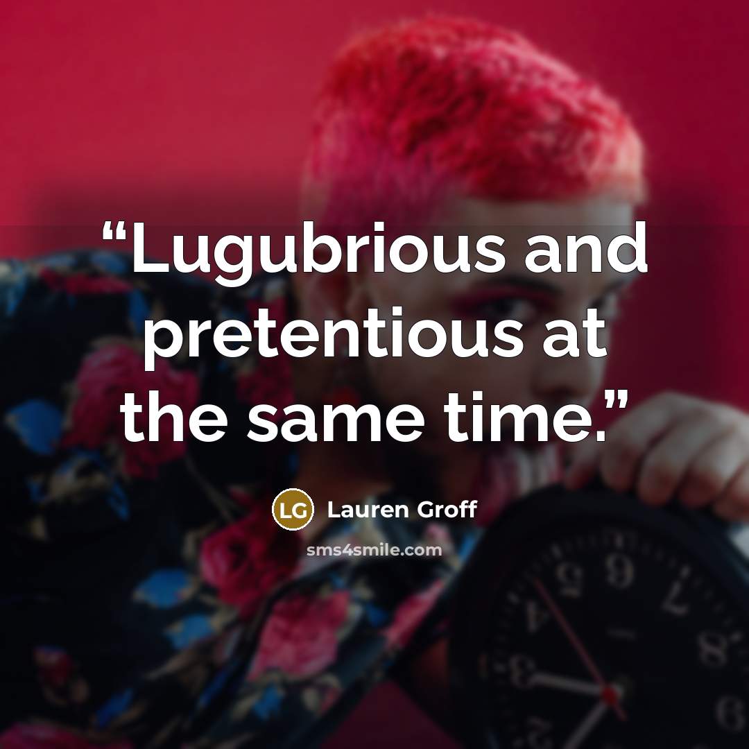 “Lugubrious and pretentious at the same time.” quote by Lauren Groff