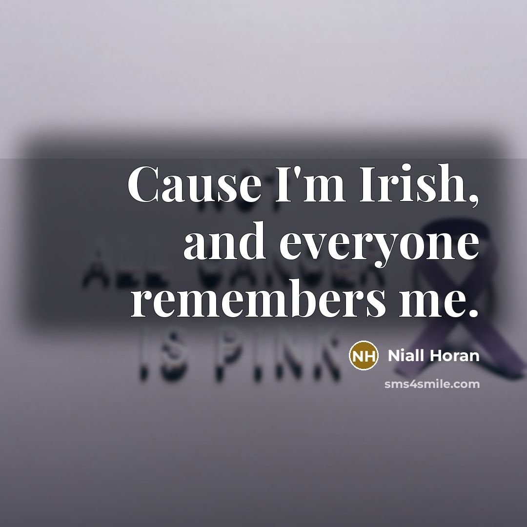 “Cause I'm Irish, and everyone remembers me.…” quote by Niall Horan