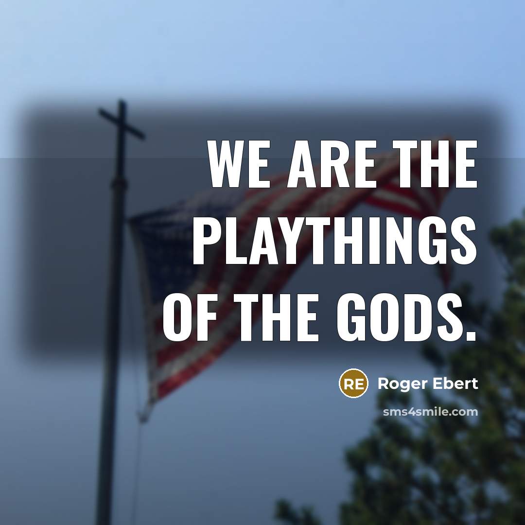 “We are the playthings of the gods.…” quote by Roger Ebert