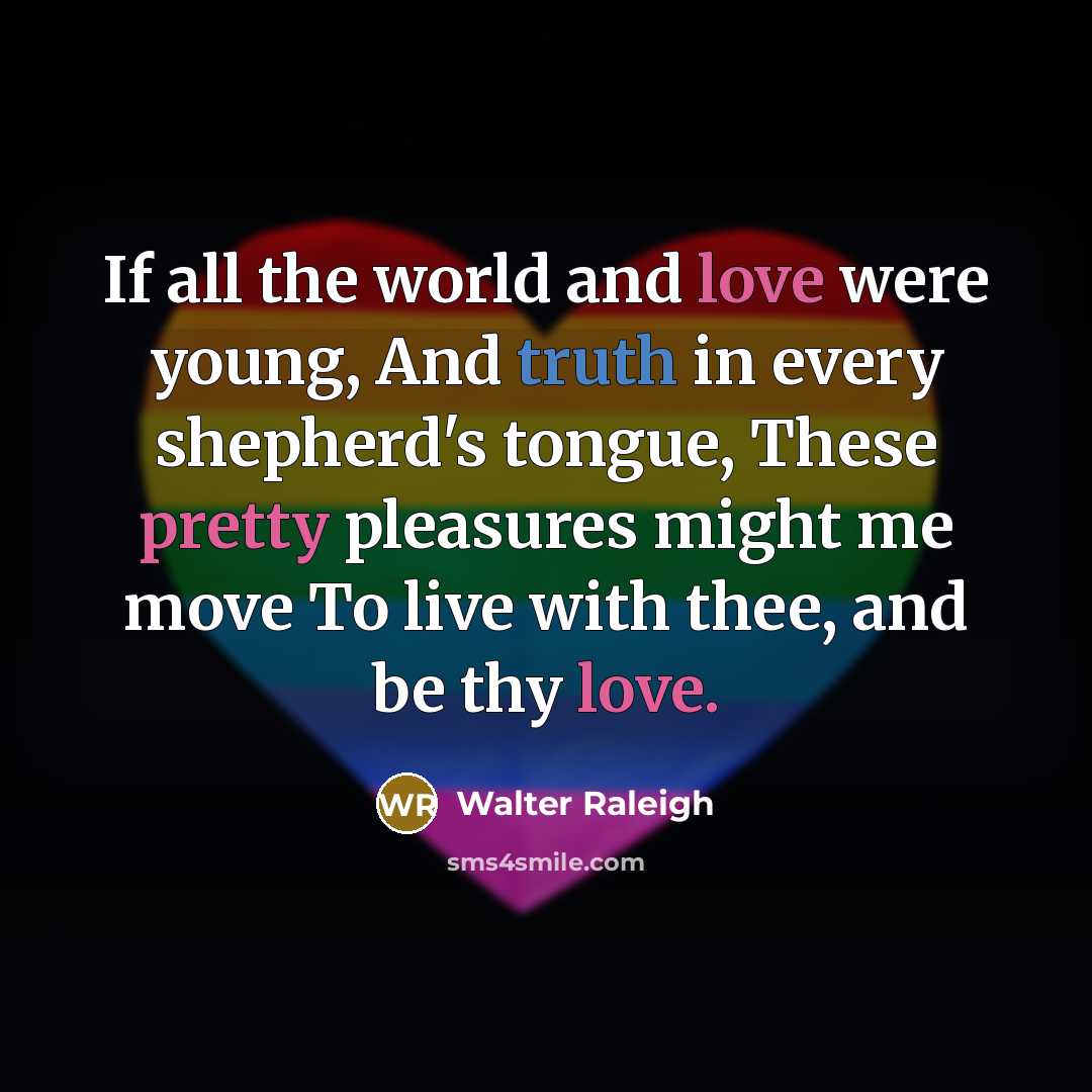 “If all the world and love were young, And truth…” quote by Walter Raleigh
