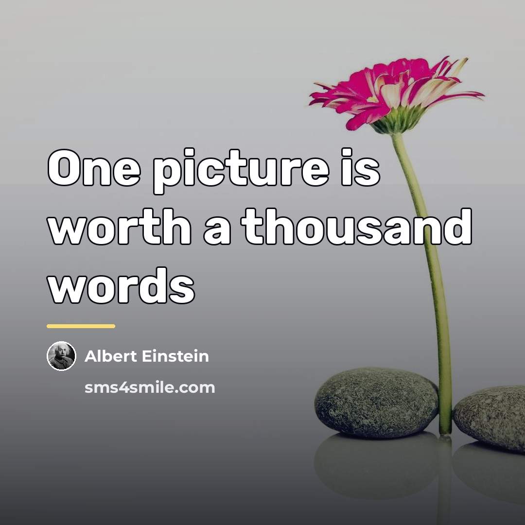 “One picture is worth a thousand words…” quote by Albert Einstein