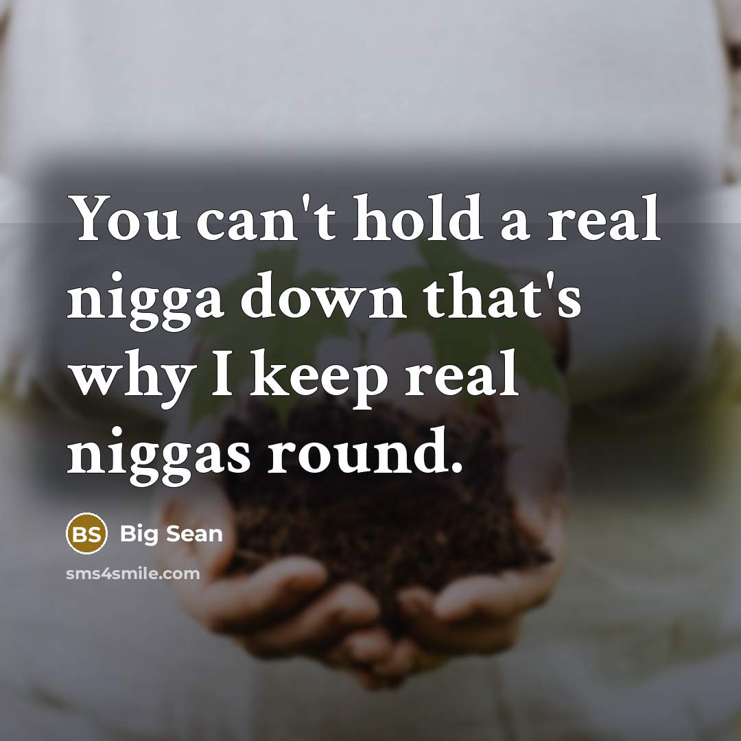 “You can't hold a real nigga down that's why I…” quote by Big Sean