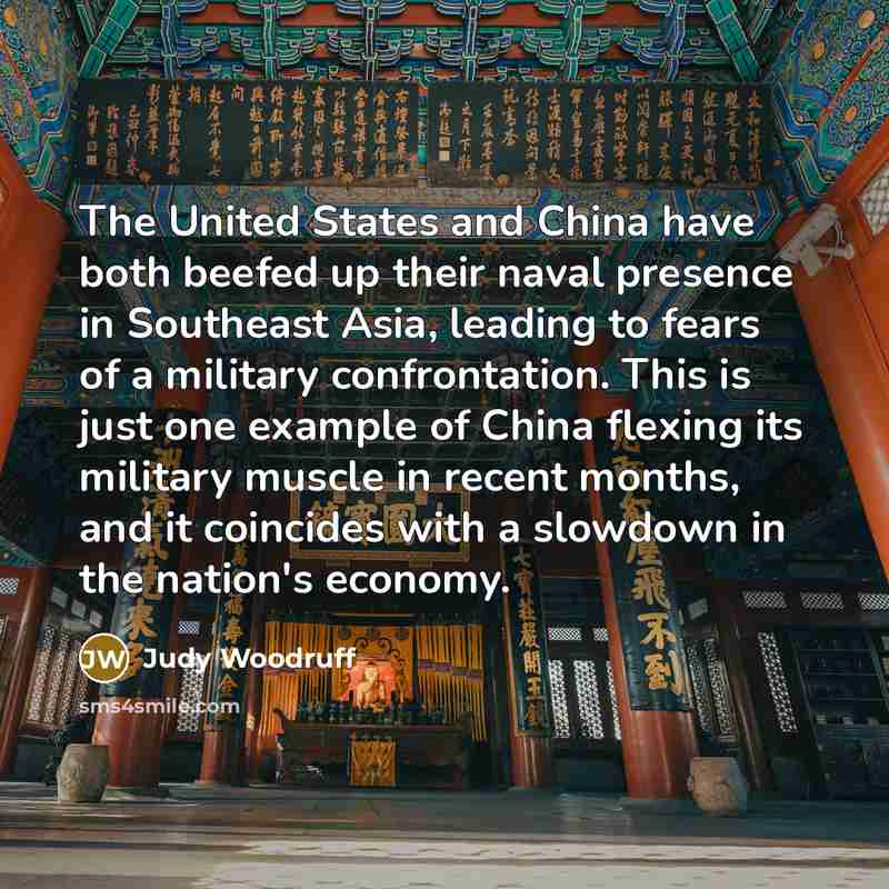 “The United States and China have both beefed up their…” quote by Judy Woodruff