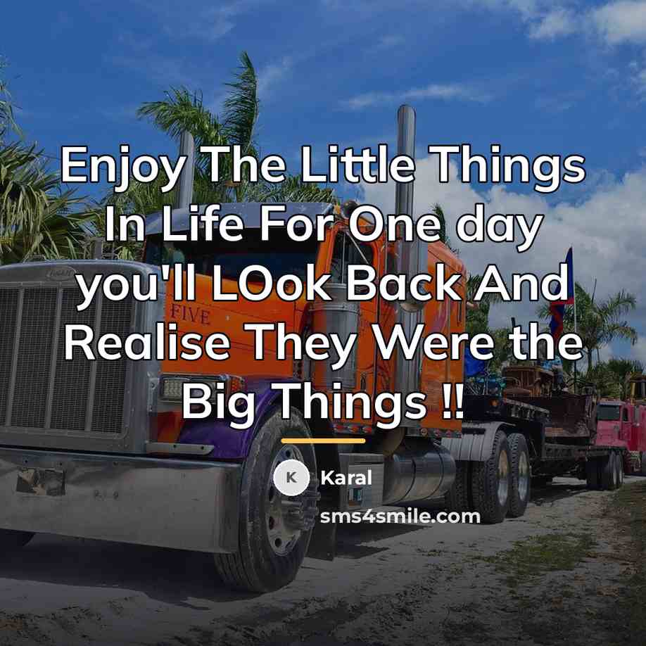 “Enjoy The Little Things In Life For One day you'll…” quote by Karal